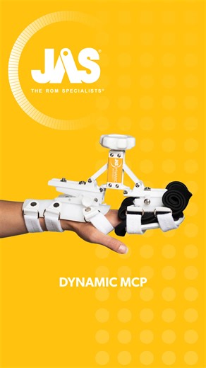 The JAS Dynamic MCP offers full-range, Dynamic Range of Motion (ROM) therapy in a lightweight device with an enhanced glove feature for a more effective stretch.⁠ ⁠ 30° Hyperextension - 120° Flexion⁠ ⁠ For safe and effective ROM therapy following: Tendon/Ligament Repairs, Fractures / Dislocations, Arthritis, Volar Plate Injuries, Burn Injuries, Crush Injuries, Scar Tissue Release, Tendon Release.⁠ ⁠ The JAS Dynamic MCP provides safe, comfortable and effective dynamic stretching force for proven 