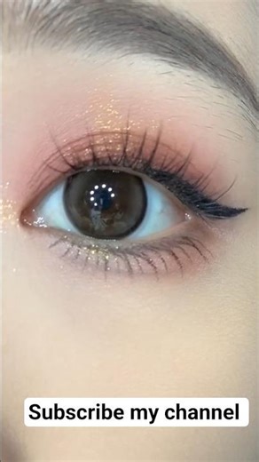 Reddish-Brown & Gold Glitter Eye Makeup | Beginner-Friendly Step-by-Step Tutorial #eyemakeup #shorts