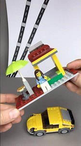 LEGO moc Town Car & Pizza Stand 🍕🛞City set #60150 alternate model with instructions on Rebrickable