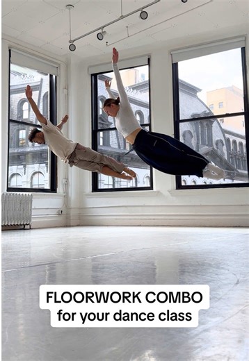 try this combo in your next contemporary dance class! 🦋 dancers: (me) & @donovyndiaz #contemporarydance #floorwork #dancechoreography #dancetricks #danceclass