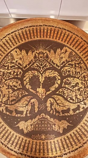 One of the things that distinguishes this wheel of Gotthelf Emmentaler cheese is the stunning silhouette on the top of the cheese, which tells the tales of the village of Vehfreude in the Emmen Valley of Switzerland. We were so lucky to get in this 190lb wheel last week. Watch as cheesemonger Austin opens up this massive, beautiful Emmentaler and tells some of the tales of the Emmen Valley. #emmentaler #cheesetok #cheesereels #fyp #fypシ #cheeseshop #minneapolis #CheeseCounter