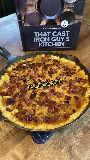 Cast Iron Baked Mac & Cheese 🧀 Full written recipe with instructions can be found on @peppertheapp #fyp #fypシ #foodie #foodtiktok #viral #cooking #recipe