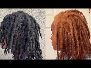How to Dye Locs From BLACK to BLONDE Without Bleach| Creme of Nature Hair Dye| Dying Loc Extensions|