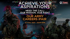 1.4K views · 57 reactions | Join us at our Army Careers iFair this weekend to learn about the exciting experiences and opportunities that await you. #OurArmyCareers Logon at go.gov.sg/armyifair21 on 4 and 5 December from 10am to 6pm. Heed the call: Our Mission. Our Fight. | The Singapore Army | Facebook
