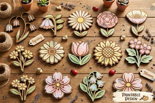Laser Cut Spring Flower Svg Files for Cricu Cnc Flower Design - Etsy