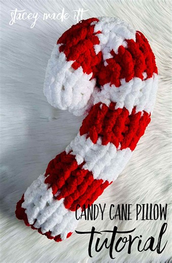 Chunky Yarn Finger Knitting Candy Cane Pillow Tutorial (digital File With Instructions and Video) - Etsy