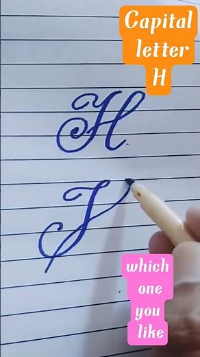 Calligraphy capital letter H//Perfect for stylish handwriting lovers and beginners!//