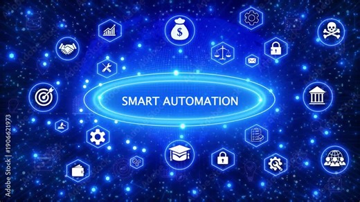 AI agent multitasking hub for intelligent process automation and smart digital assistance. 4k motion video.