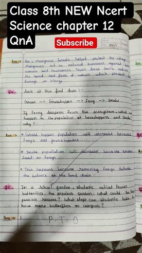👉🏻Class 8th New NCERT Science chapter 12 QnA ✨