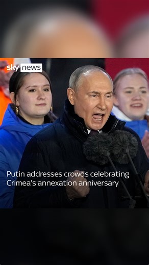 71K views · 397 reactions | A day after securing a new six-year term, Russian President Vladimir Putin appeared at a concert on Red Square to mark the 10th anniversary of Russia’s annexation of Crimea. #russia #election #russianelection #vladimirputin #redsquare | Sky News | Facebook