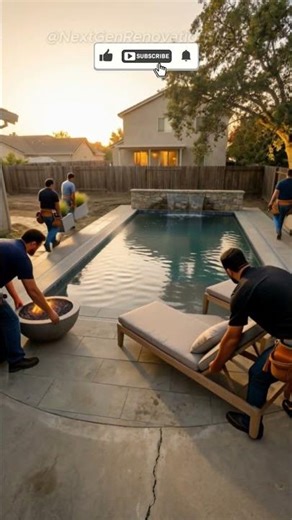 Ruined Backyard Transformed Into Luxury Pool With Stone Waterfall Wall