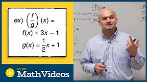 How to divide two linear functions and determine the domain