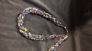 Crocheted Ladder Yarn Necklace: Blue, Mauve, Pink & Silver Fiber Jewelry - Etsy