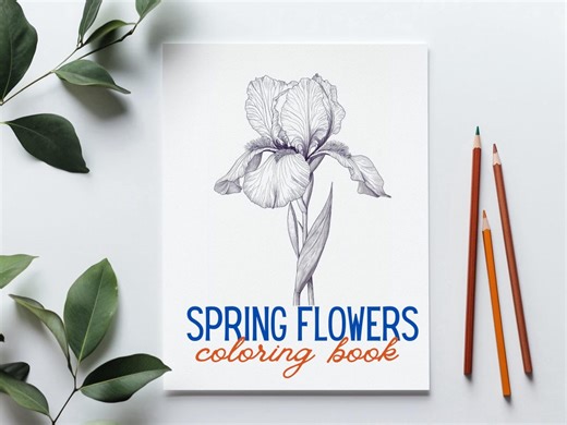 Spring Flowers Printable Coloring Book – Digital Download | 6 Hand-drawn-style Floral Coloring Pages for Adults - Etsy