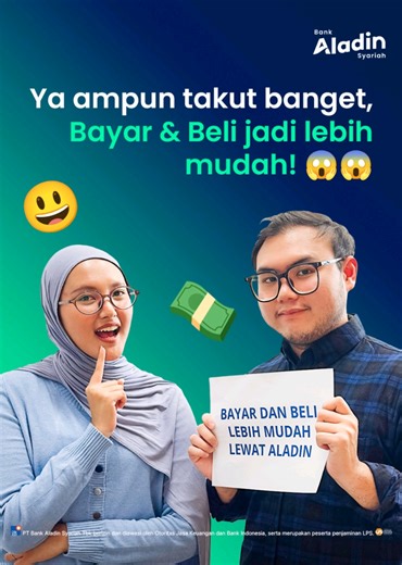 Tenang dulu...cuma mau infoin kalau bayar tagihan listrik dan beli paket data di Aladin jadi lebih mudah dan cepat! Semua tagihan kamu bisa langsung tuntas, mulai dari: ✅PDAM ✅PBB ✅Internet ✅BPJS ✅Dan masih banyak lagi Kemudahan Aladin yang praktis ini, buat kamu lebih aman dan tentram! - - - PT Bank Aladin Syariah Tbk berizin dan diawasi oleh Otoritas Jasa Keuangan dan Bank Indonesia, serta merupakan peserta penjaminan LPS. #SyariahSepenuhnya #AladinBankSyariahMasaDepan