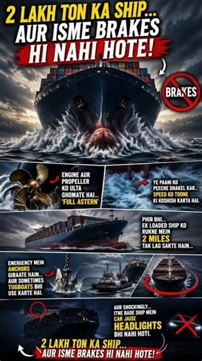 2 Lakh Ton ka Ship bina Brakes ke kaise rukta hai? | #shorts #ship