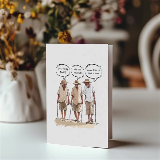 Funny Old Man Card Printable Senior Birthday Card for Dad or Grandpa Bday Joke Card for Grandad Print at Home Digital Download - Etsy