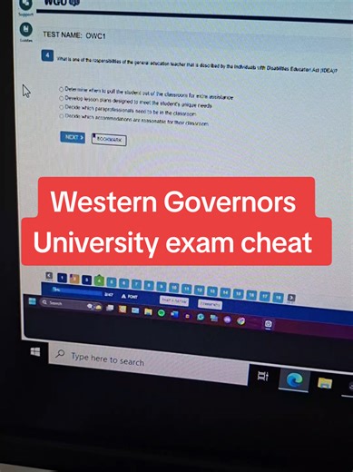 Western Governors University exam cheat #wgu #proctoru #wgubusinessschool #ditancelearning #wgugrad