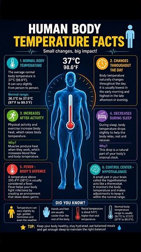 Human Body Temperature Facts 🤯Small changes in temperature can reveal big secrets about your body