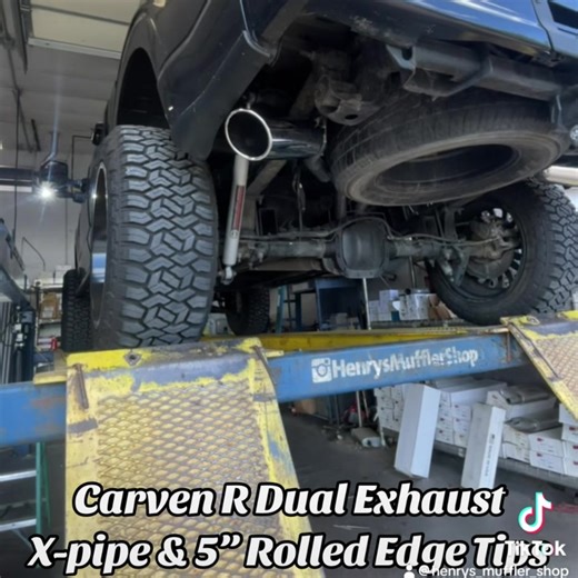 1.7K views · 22 reactions | Carven R Dual Exhaust W/ X-pipe & 5” Rolled edge tips Wilson Shop #henrysmufflershop | Henry's Muffler Shops | Facebook