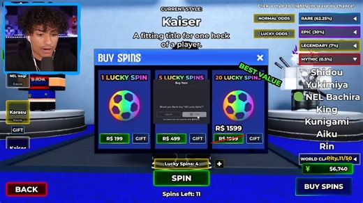 Spending $8,419,763 For NEL BACHIRA In Blue Lock Rivals.. #foltyn #new #viral #video #roblox #Gaming | Foltyn Gaming