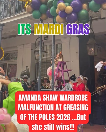 Greasing of the Poles is one of New Orleans most peculiar and anticipated Mardi Gras events... This year, Cajun fiddler Amanda Shaw took home the gold! While she suffered a wardrobe malfunction and was whisked away during her performance, she still went on to win the entire thing! Congrats Amanda!!! Here's a clip of her winning performance. #mardigras #neworleans #bourbonstreet street | WWL Radio