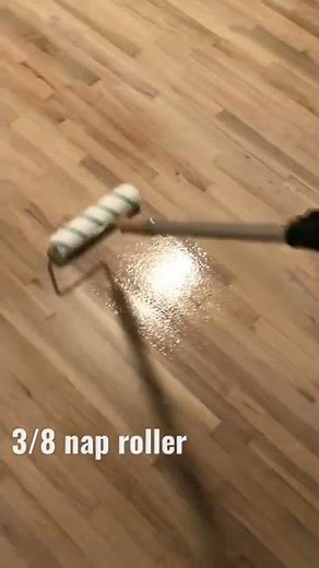 Clear Coating the floors: Applying Bona Traffic HD with a 3/8 roller