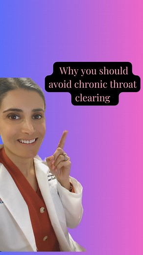 Inna A. Husain, MD on Instagram: "Throat clearing involves slamming the vocal folds together to generate not only a sound but pressure to move mucus. This as you can imagine can be irritating or damaging to the vocal folds that are slamming up against each other. However, the main reason I recommend avoidance of chronic throat clearing is that it triggers more mucus production in the airway/glottis and hypersensitivity. Why is this a problem? Well, you always naturally have mucus in your airway,
