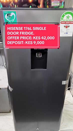 Affordable Hisense 176L Single Door Fridge with Water Dispenser