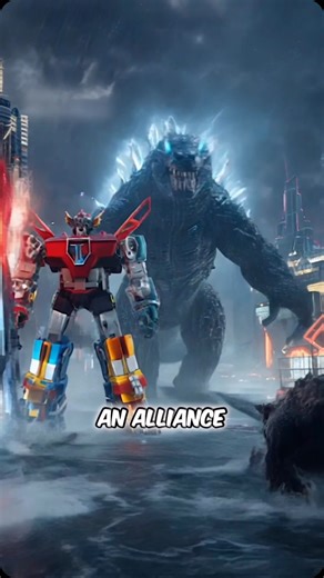 4.7K views · 2.3K reactions | Godzilla & Voltron—two legends, one fight! The city is in ruins, and only these titans can stop what’s coming next. Who else should join this battle? Comment below! #Godzilla #Voltron #MechaVsKaiju #MonsterFight #TitanBattle #EpicShowdown #AIAnimation #SciFiLegends #MechVsMonster #defenderoftheuniverse | Multiverse Mayhem | Facebook