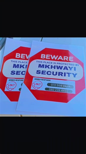 Mkhwayi Security Services WARNING STICKERS ⚠️#mkhwayisecurity #weGuard #WeProtect #wesecure