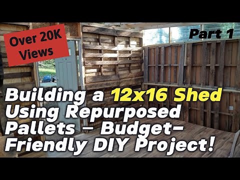Building a 12x16 Shed Using Repurposed Pallets – Budget-Friendly DIY Project! Part 1