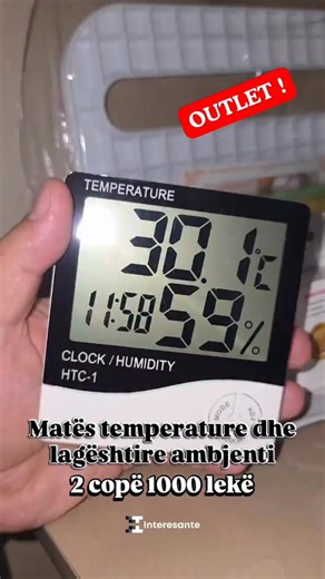 2.1K views |  Matës Temperature & Lagështie Çmimi 2 copë 1000 Lekë Kodi: Operation Manual For Temp & Humidity Meter • Temperaturë: -10°C deri +50°C • Lagështi: 10% deri 99% RH • Kujtesë për maksimum/minimum • Orë me format 12/24 • Alarm ditor • Kalendar i integruar • Punon me 1 bateri AAA | Interesante.al | Facebook
