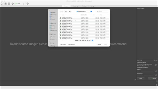 Stacking with Helicon Focus