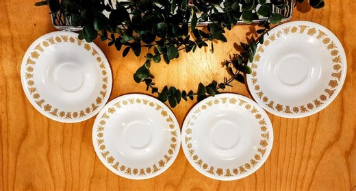 Vintage Corelle Collectible Bread Plates: Butterfly Gold Floral Design - Etsy Canada