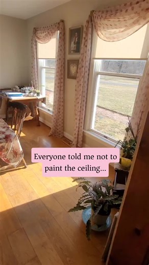 Everyone told me NOT to do it!! I spent $300 and completely changed the feel of this dining room. Everyone told me not to paint the ceiling ✨️ Painted the ceiling ✨️ Painted the chandelier ✨️ Added battery-operated wall sconces Same room. Different mood. I’m a huge fan of Benjamin Moore - it’s the only paint I use. The coverage, the finish, the way the color reads in different light… it makes all the difference. You don’t need a contractor. You don’t need to gut the space. You just need a plan. 