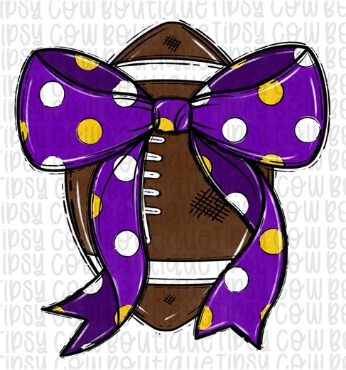 Custom Purple and Gold Football Png Coquette Bow Png Hand Drawn Football Digital Download Sublimation Purple/gold Football Png - Etsy