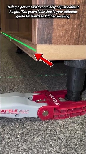 Laser Line Guide for Precise Cabinet Leveling Installation