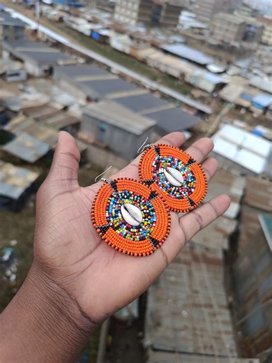 Beads and Cowrie Shell Earrings – African Statement Jewelry Maasai Earrings - Etsy