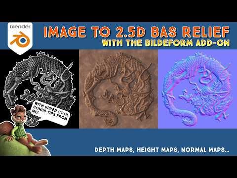 Image to 2.5d Bas Relief (with the Bildeform add-on)