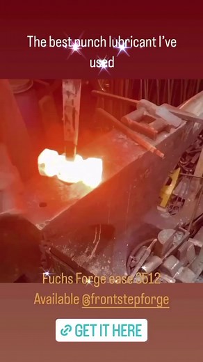 Fuchs forge ease lubricant makes manual punching and drifting as easy as it can be . Powerhammer and press punching and drifting is shockingly better too. With it there is less tool erosion and less distortion or “punch suck” in the hot steel. I’ve always made my own punch lube with graphite and molybdenum in the past. Using non toxic Fuchs beats everything else I’ve tried. Available in 500ml, pint -4litre I gallon jugs. Starting at 20$🇨🇦= 14.75🇺🇸 shipped most places. Available at @frontstep