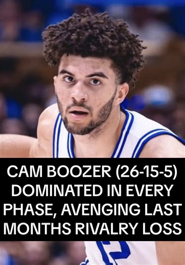 Cam Boozer put an exclamation point on one of the best individual regular seasons in NCAA history, avenging last month’s rivalry loss to UNC 26 points, 15 rebounds and 5 assists in a Duke win Fingerprints all over the game on both ends, per usual, with his rare combo of skill, strength, processing, vision, unselfishness, footwork, patience, effort, and adaptability Unparalleled track record of consistent production in a way that drives winning at the highest levels for years now Commonly present