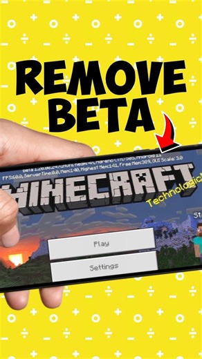 REMOVE BETA VERSION TEXT 🤯 IN MINECRAFT PE ! #shorts #minecraftpe