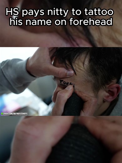 Live Tattoo: HStikkytokky's Bold Forehead Ink