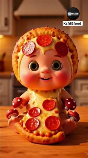 🍕“Cute Pizza Baby Eating Pizza 🍕 | Cheesy Viral AI Video”