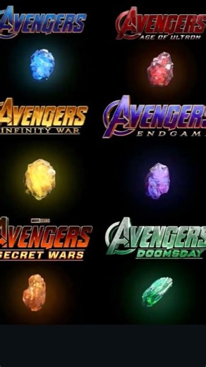 six infinity stones with Avengers movie reference