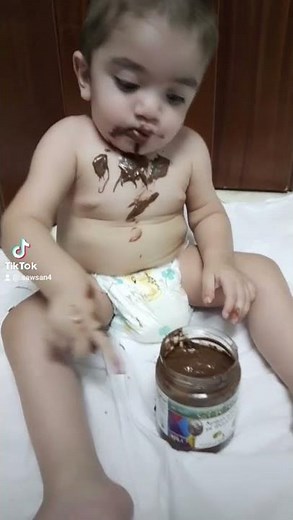 my baby eating chocolate
