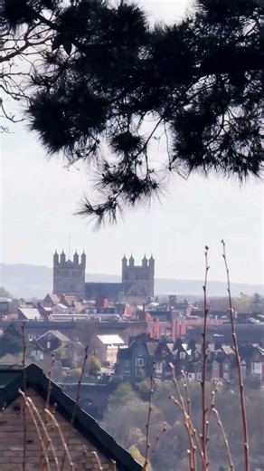 Beautiful Exeter in spring. The majestic cathedral on the hill #shortvideo #short #exeter