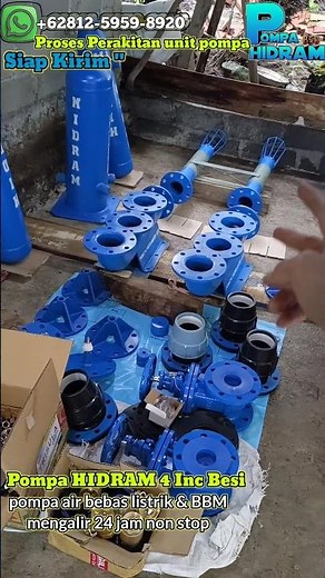 Assembly of 2 units of 4 inch iron hydraulic ram pumps, water pumps without electricity and fuel ...