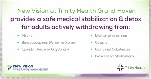 Trinity Health's New Vision Program provides safe way to help people manage withdrawal symptoms and detoxify